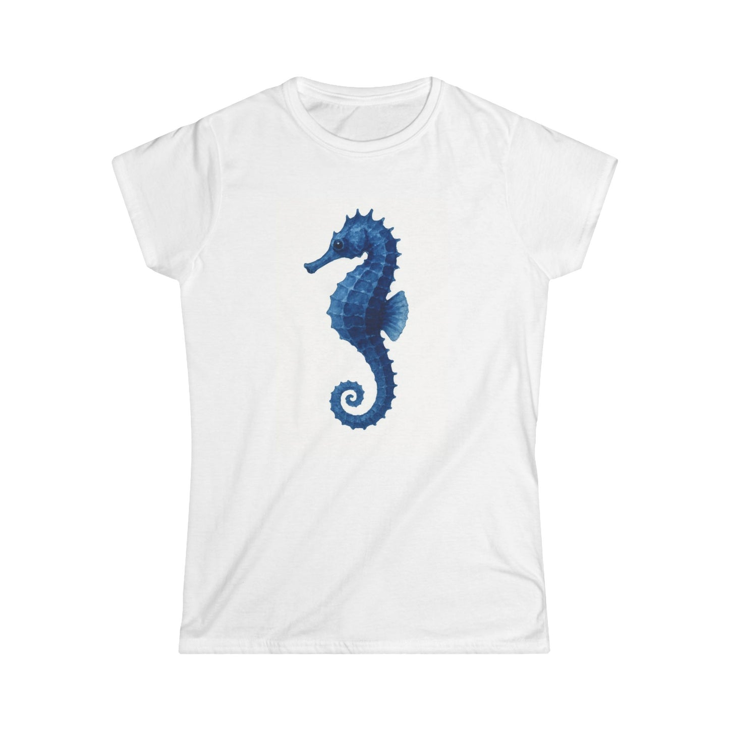 Nautical Seahorse Women's Tee, Beach Vibes Shirt, Gift for Ocean Lovers, Summer Casual Top, Marine Life Fashion