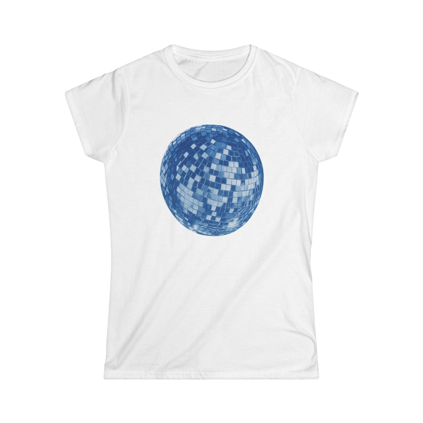 Disco Ball Women's Softstyle Tee, Party Shirt, Night Out Top, Fun Graphic Tee, Celebration Apparel, Retro Fashion