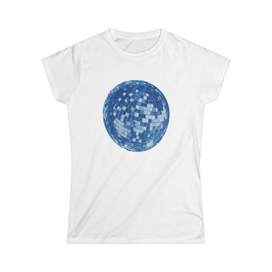 Disco Ball Women's Softstyle Tee, Party Shirt, Night Out Top, Fun Graphic Tee, Celebration Apparel, Retro Fashion